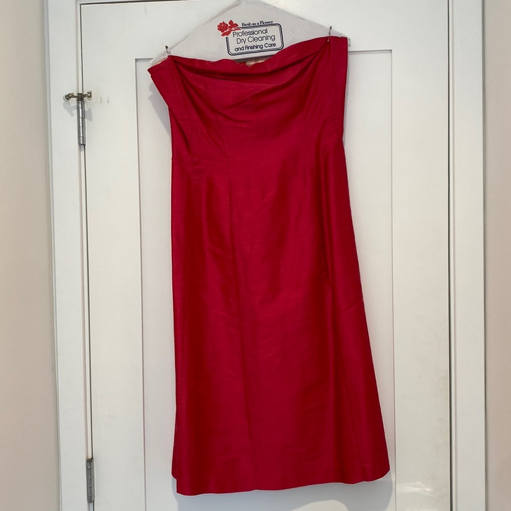 Saeyung Vu - A-line strapless raw silk dress